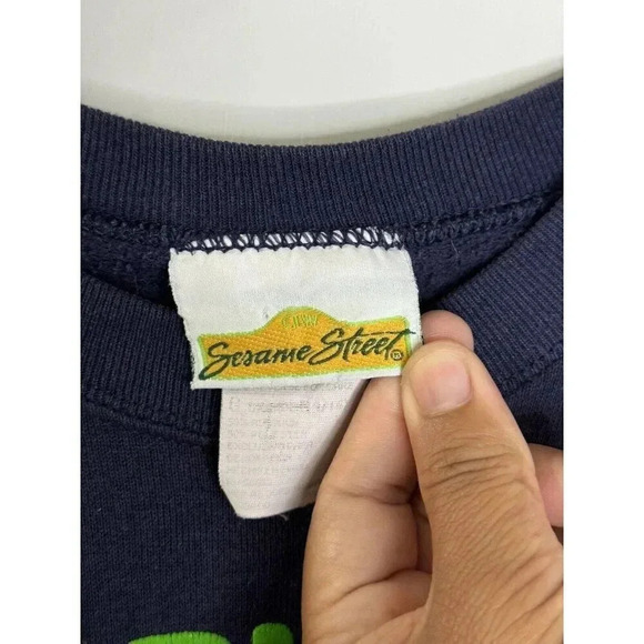 Vintage 90s Sesame Street That Tickles! Elmo Sweatshirt Blue Unisex Youth Large - Picture 5 of 9